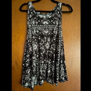 Black floral tank top